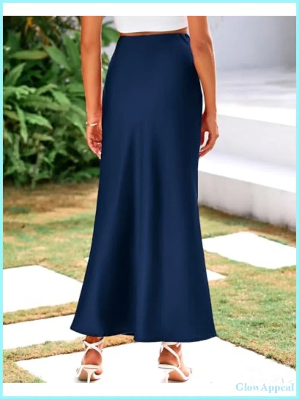 High Waist Mermaid Satin Maxi Skirt Women Business Casual